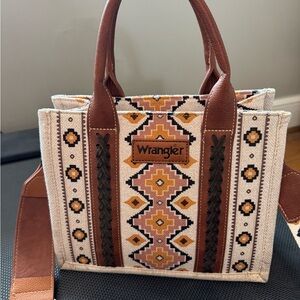 Wrangler Tan and Brown Geometric Tote